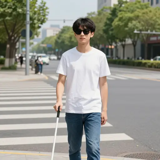 我是盲人。