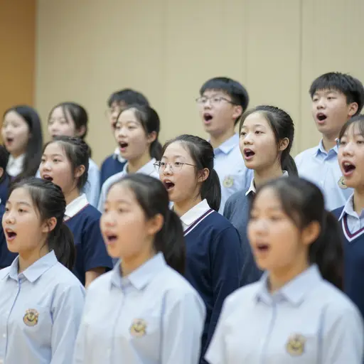 她从去年开始就是学校唱诗班的成员了。