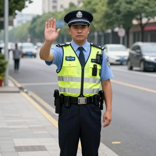 警察给了我们一个停下的信号。