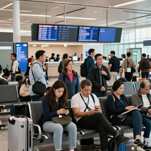 航空公司突然取消航班，导致数百名乘客滞留在机场。