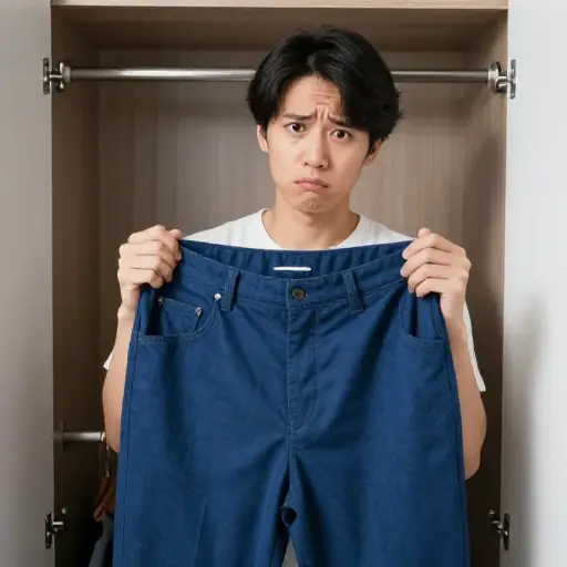 你能穿蓝色裤子吗？