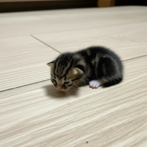 那只小猫只有一点点大。