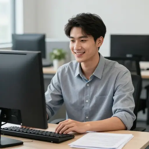 在多年从事自由职业后，他终于找到了一份稳定的工作。