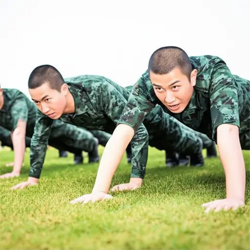 这些士兵们在训练场上刻苦练习。