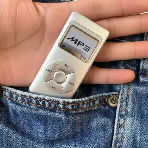 这个MP3播放器很小，可以放进口袋里。