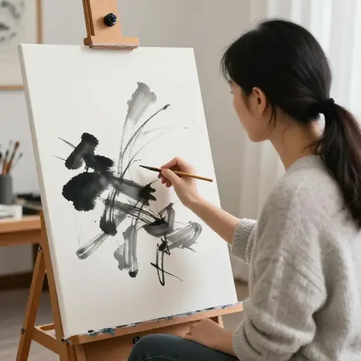 她的艺术风格确实是独一无二的，融合了传统和现代元素。