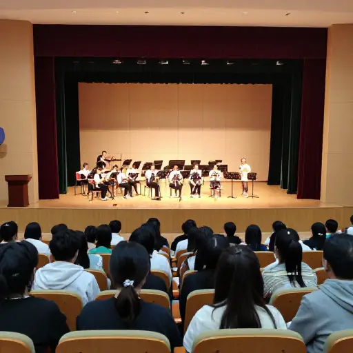 我女儿的学校为家长举办了一场音乐会。