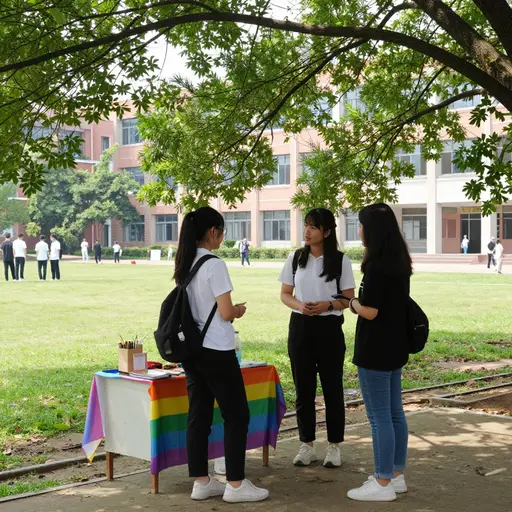 她在大学里加入了女同性恋社团。