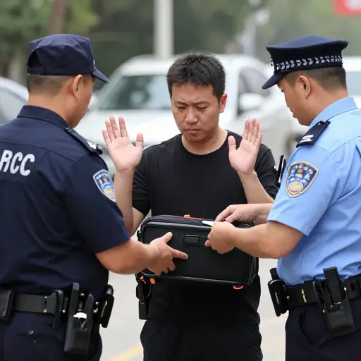 他被迫服从搜查。