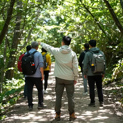 导游清晰的指引帮助迷路的游客们找回了山路。