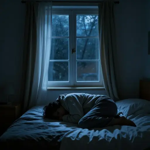窗户整夜开着，让一股令人不适的寒气进来了。