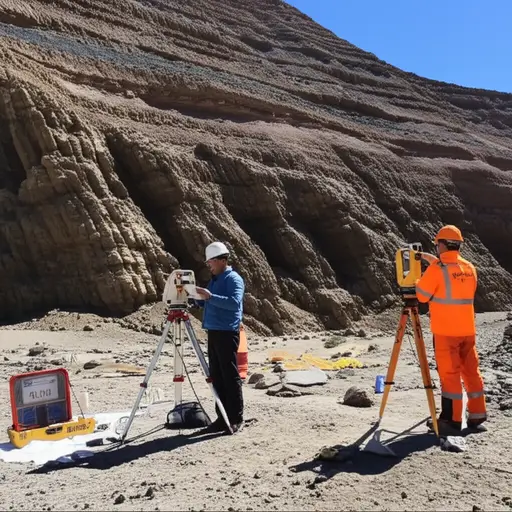科学家们正在研究这条地震断层的地质活动。
