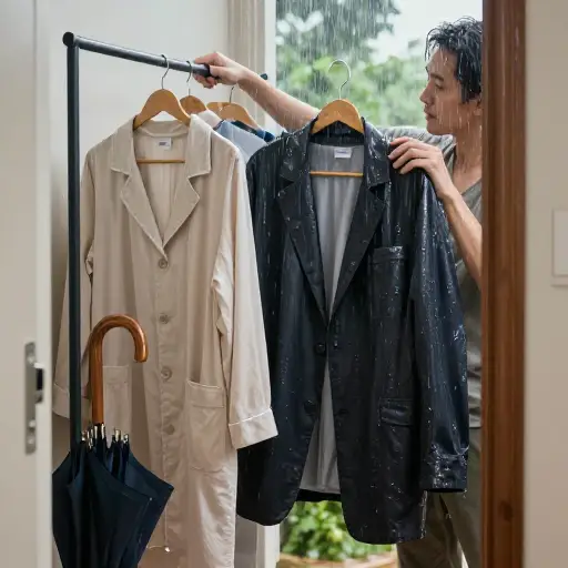 回家把那身湿衣服换下来。