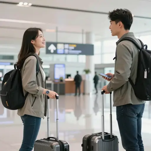 我们安排了到达机场的时间，以便我们可以见面并共乘出租车去城市。
