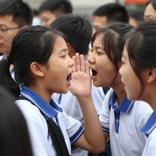 声音太吵了，我不得不大声喊她。