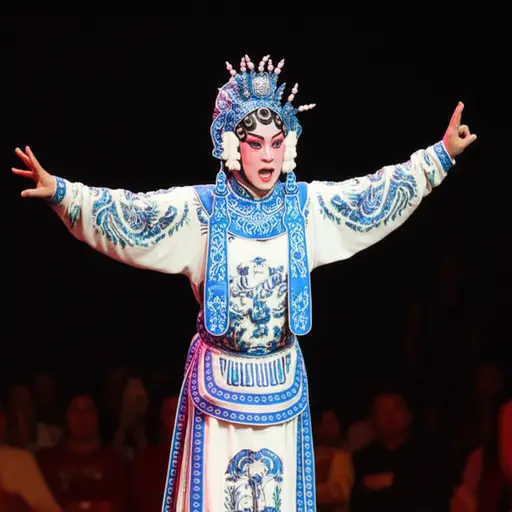那个演员在舞台上太过夸张，简直是在卖弄演技。