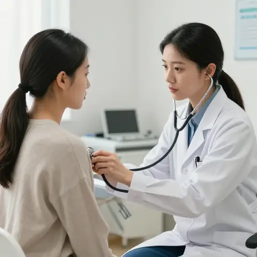 她被医生检查了。