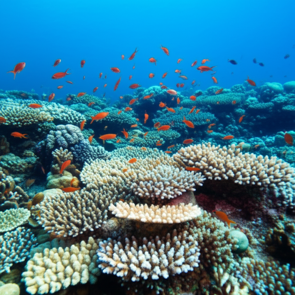 珊瑚礁为许多海洋生物提供了栖息地。