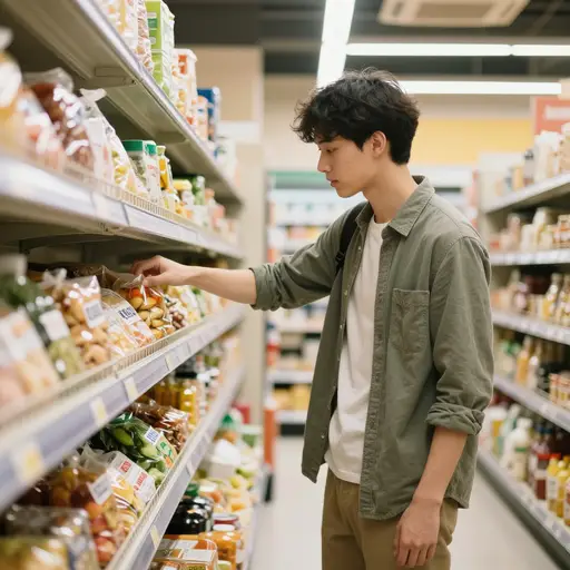 那位顾客正在买一些食物。