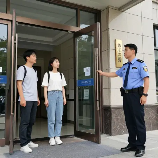 但塔楼的保安起初拒绝让我们进去。