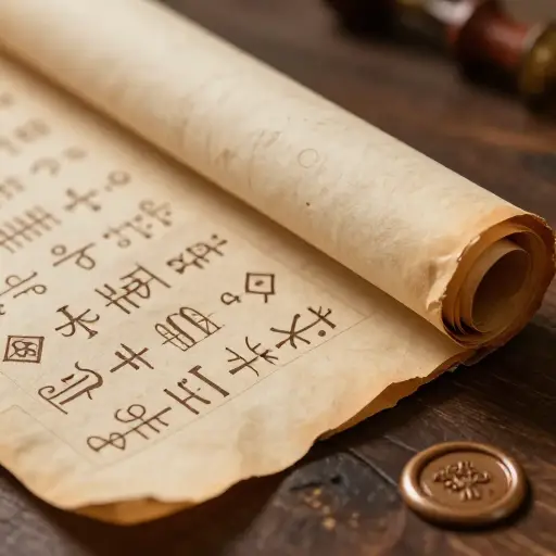 这份古代手稿上的符号太复杂了，对我来说就像天书一样难懂。