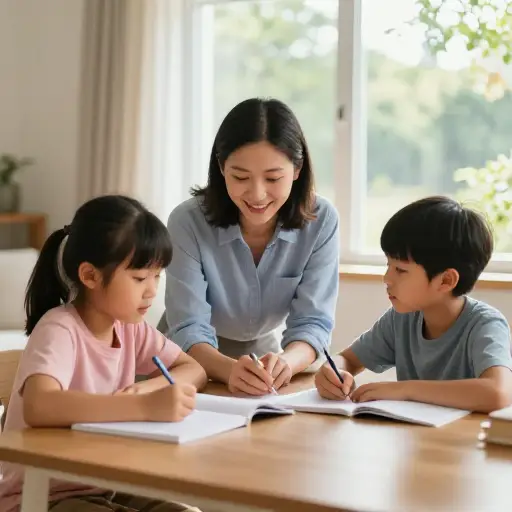 暑假期间，他们为孩子们请了私人教师。