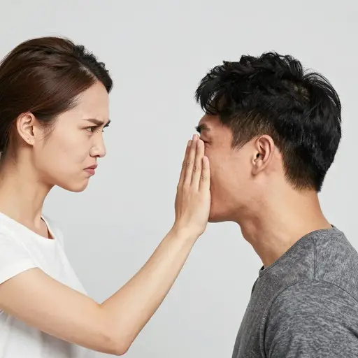 她扇了他一巴掌。