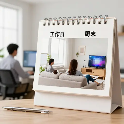 我工作日工作，周末休息。