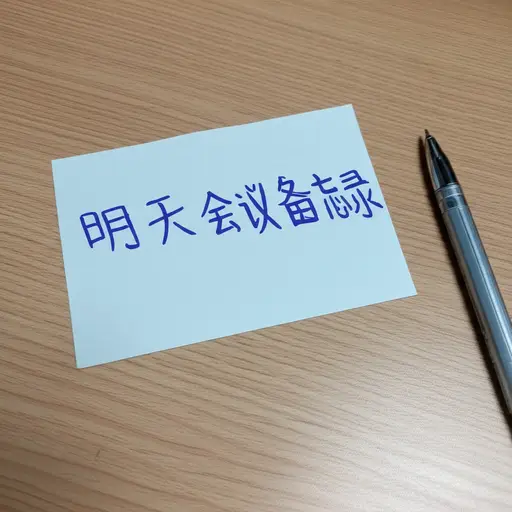 我写了个备忘录提醒自己明天要参加会议。