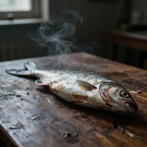 腐烂的鱼的气味弥漫了整个房间。