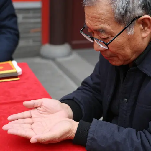 算命先生仔细端详了我手掌上的纹路。
