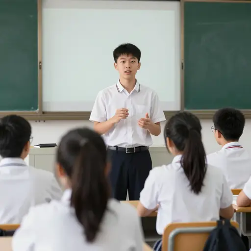 他在学校发表了演讲。
