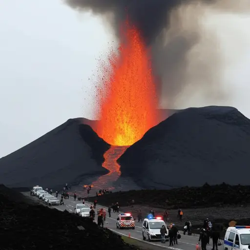 由于火山喷发的威胁，当局下令进行居民疏散。