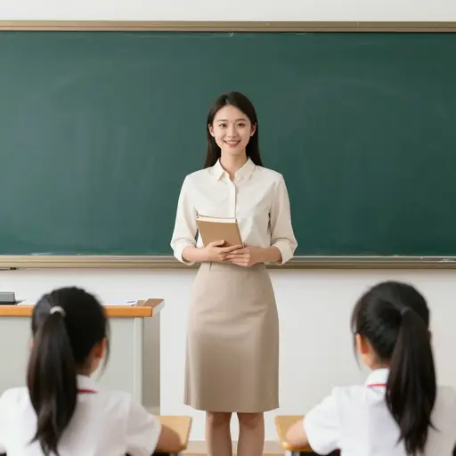 那位女士是这所学校的老师。
