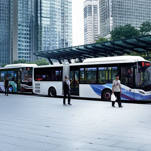 我们在市中心转乘了另一辆公交车。