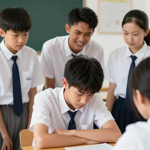 一些学生经常欺负那个新来的孩子，因为他害羞。