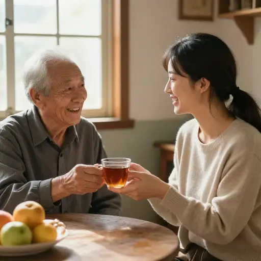 她同情那个孤独的老人，经常去看望他。