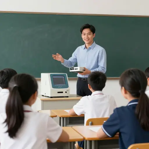 老师演示了如何使用这个设备。