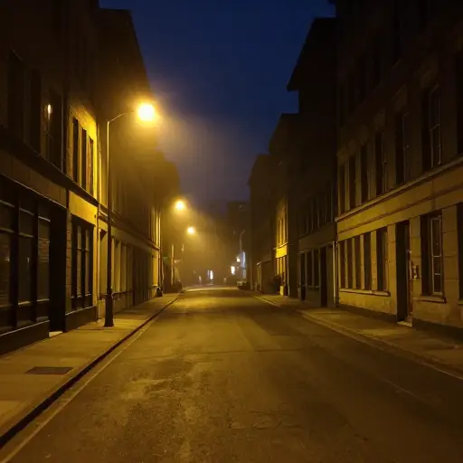 午夜过后，街道完全空无一人。