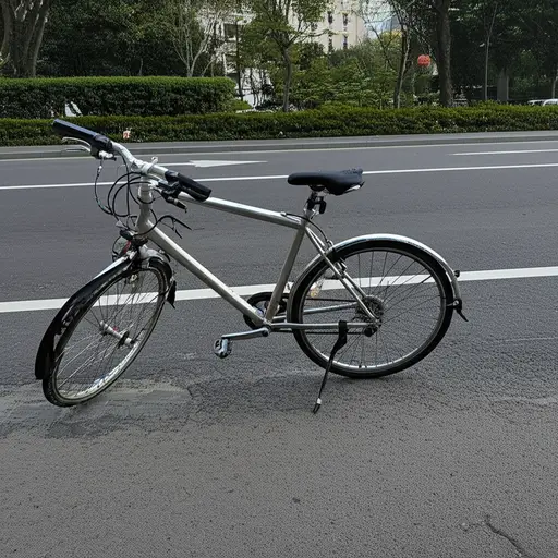 这辆自行车是银色的。