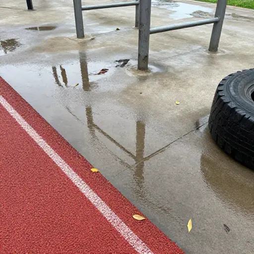 地上全是湿的，因为刚下完雨。