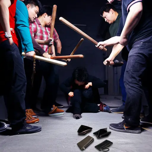 那个小偷因为偷东西而遭到了一顿毒打。