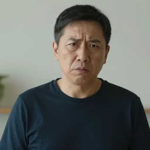 他传达坏消息时，脸上带着严肃的表情。