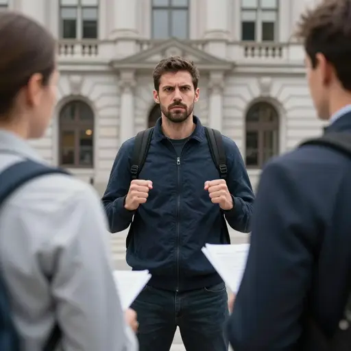 他采取了一种激进的态度来捍卫自己的权利。
