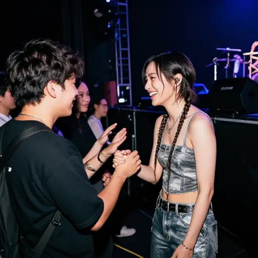 演出结束后，主唱走过来亲自感谢了每一位粉丝。