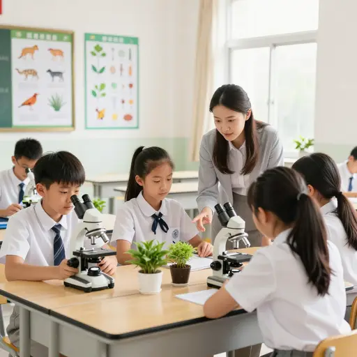 我们每周有两节生物课。