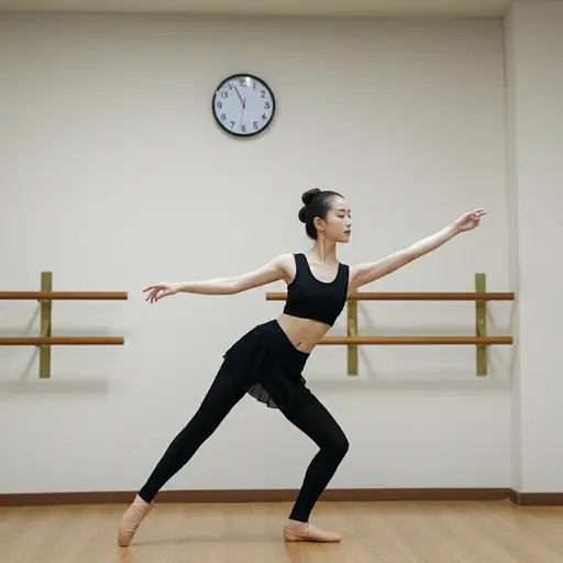 她对舞蹈的投入体现在每天三小时的练习上。