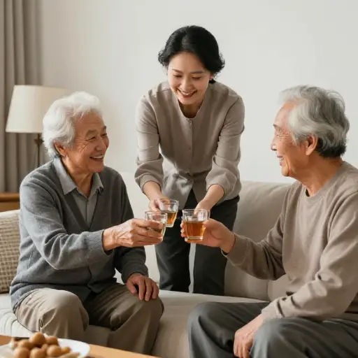 她负责照顾她需要赡养的年迈父母。