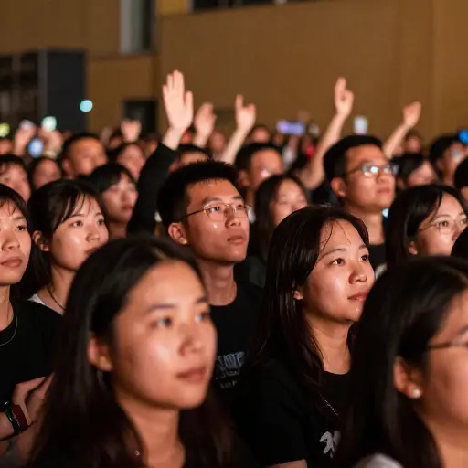 由于人群的密集压缩，音乐会现场变得非常闷热。