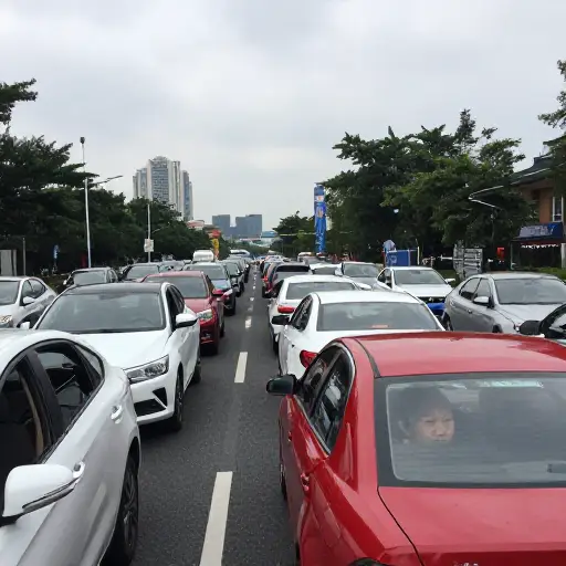 道路非常拥挤，所以我被严重耽搁了。